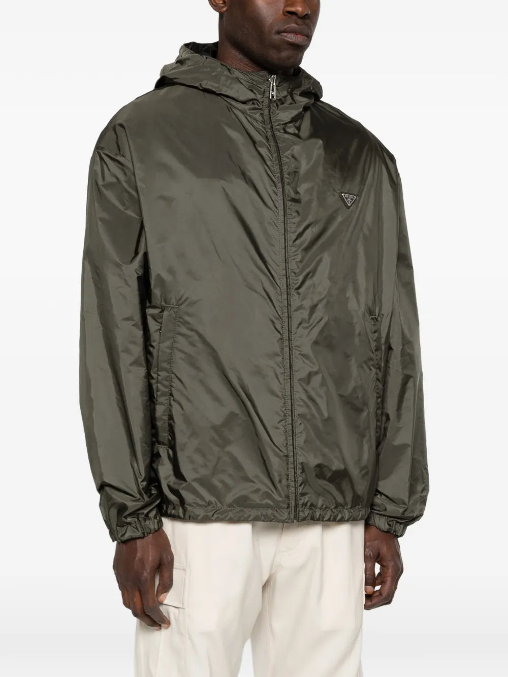 Logo hooded jacket-PRADA-Verso