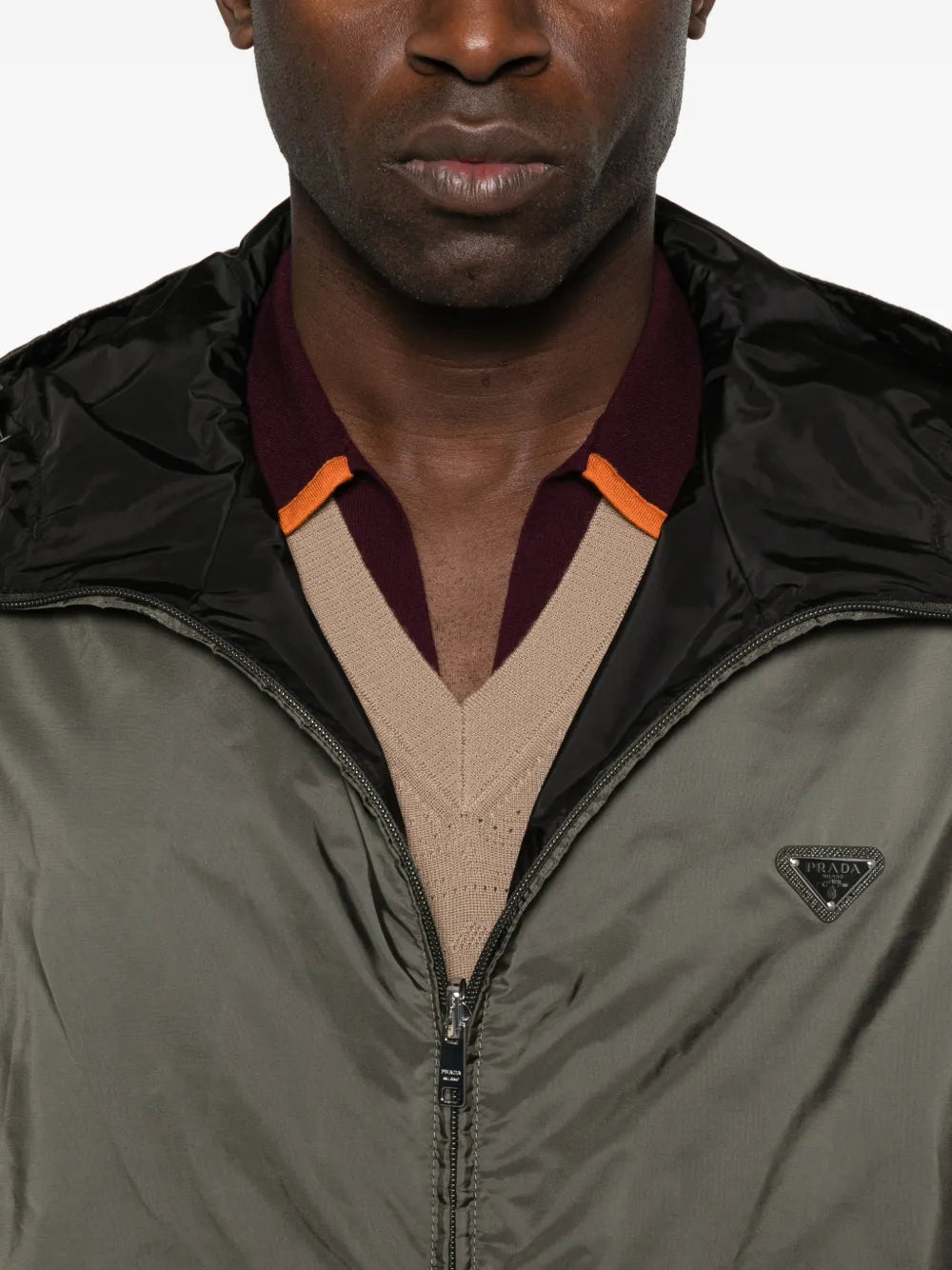 Logo hooded jacket-PRADA-Verso