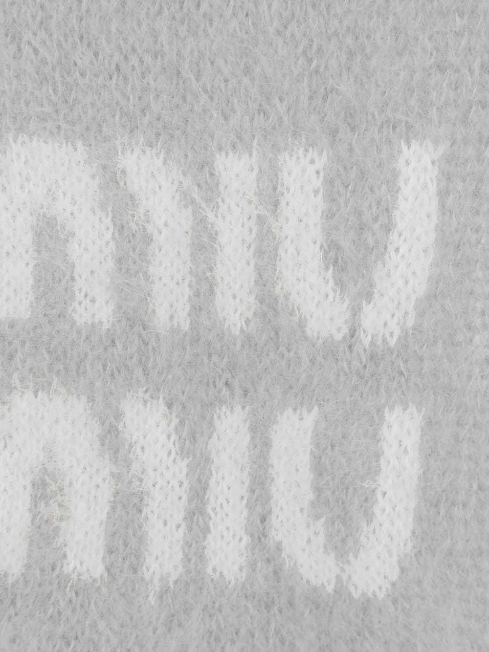 Logo-jacquard fringed scarf-MIU MIU-Verso