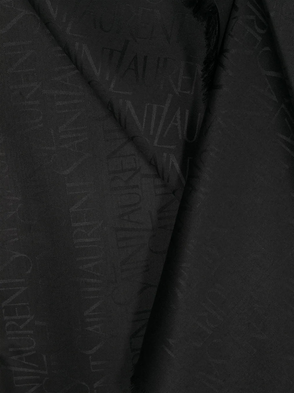 Logo-jacquard fringed scarf-SAINT LAURENT-Verso
