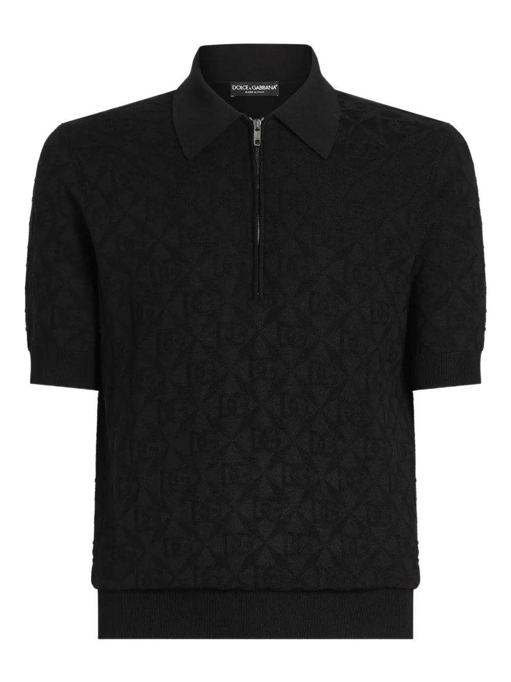 Logo-jacquard polo shirt-DOLCE & GABBANA-Verso