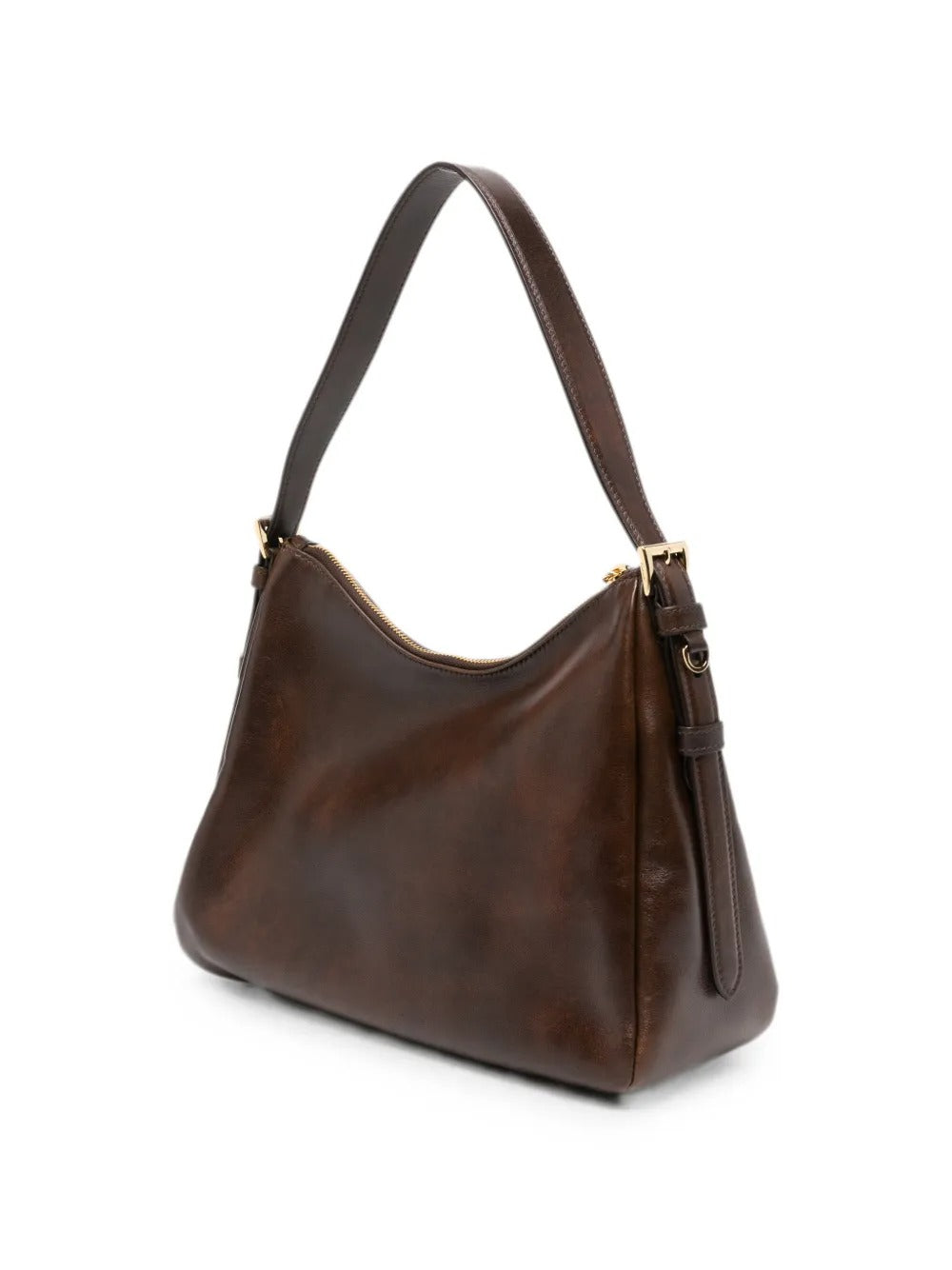 Logo-lettering leather shoulder bag-PRADA-Verso