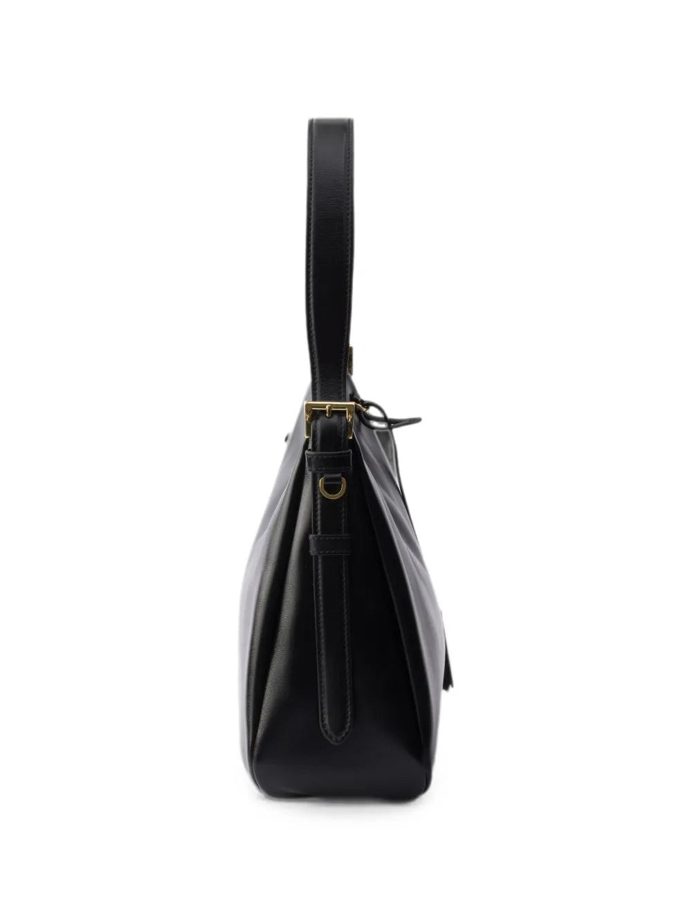 Logo-lettering leather shoulder bag-PRADA-Verso