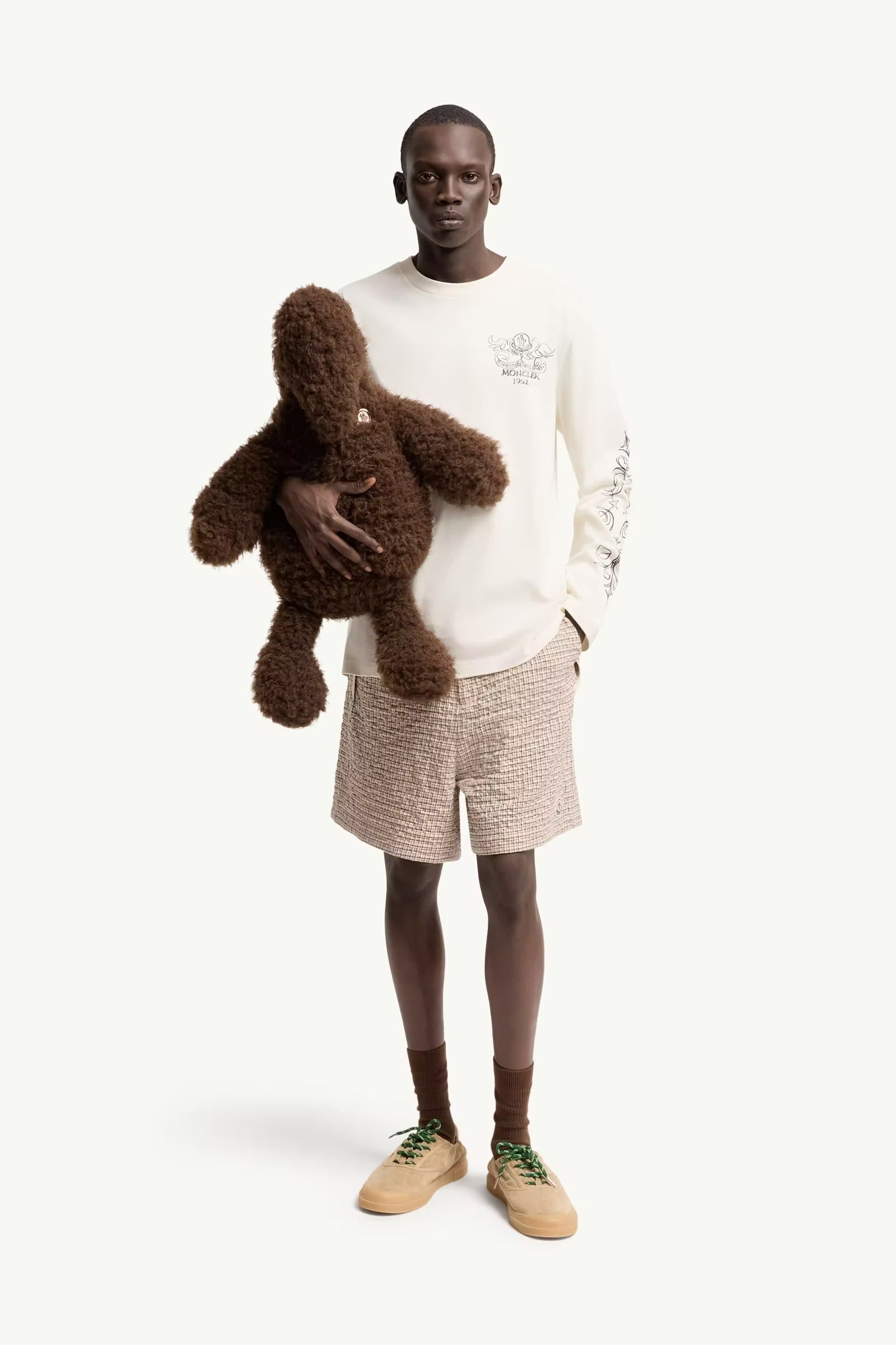 Logo motif cotton long sleeve t-shirt-MONCLER-Verso