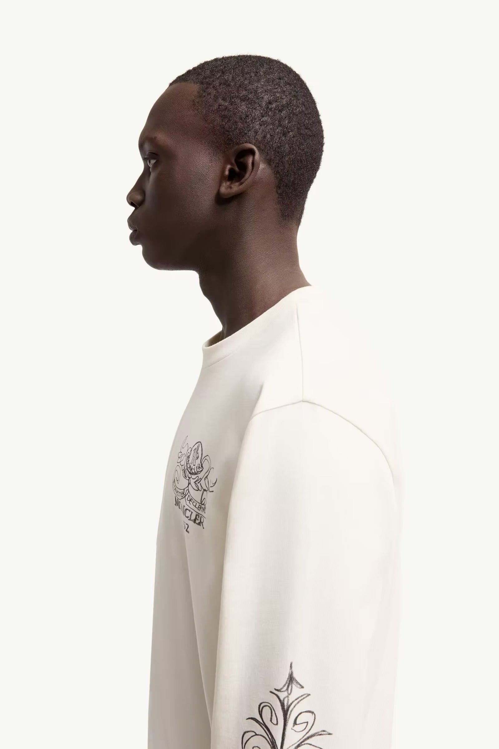 Logo motif cotton long sleeve t-shirt-MONCLER-Verso