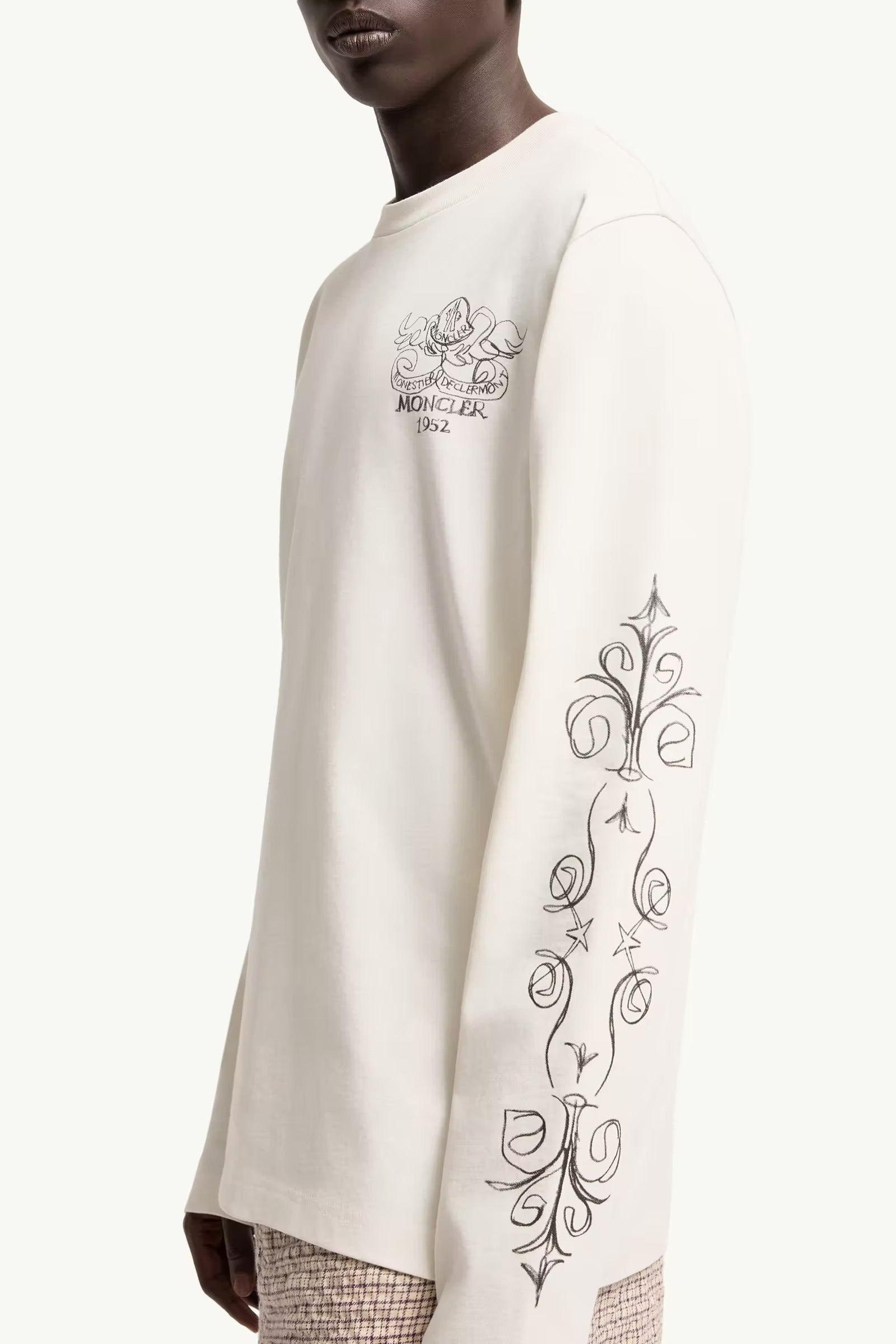 Logo motif cotton long sleeve t-shirt-MONCLER-Verso