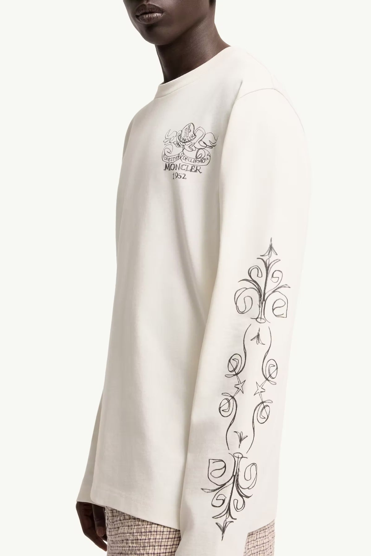 Logo motif cotton long sleeve t-shirt-MONCLER-Verso