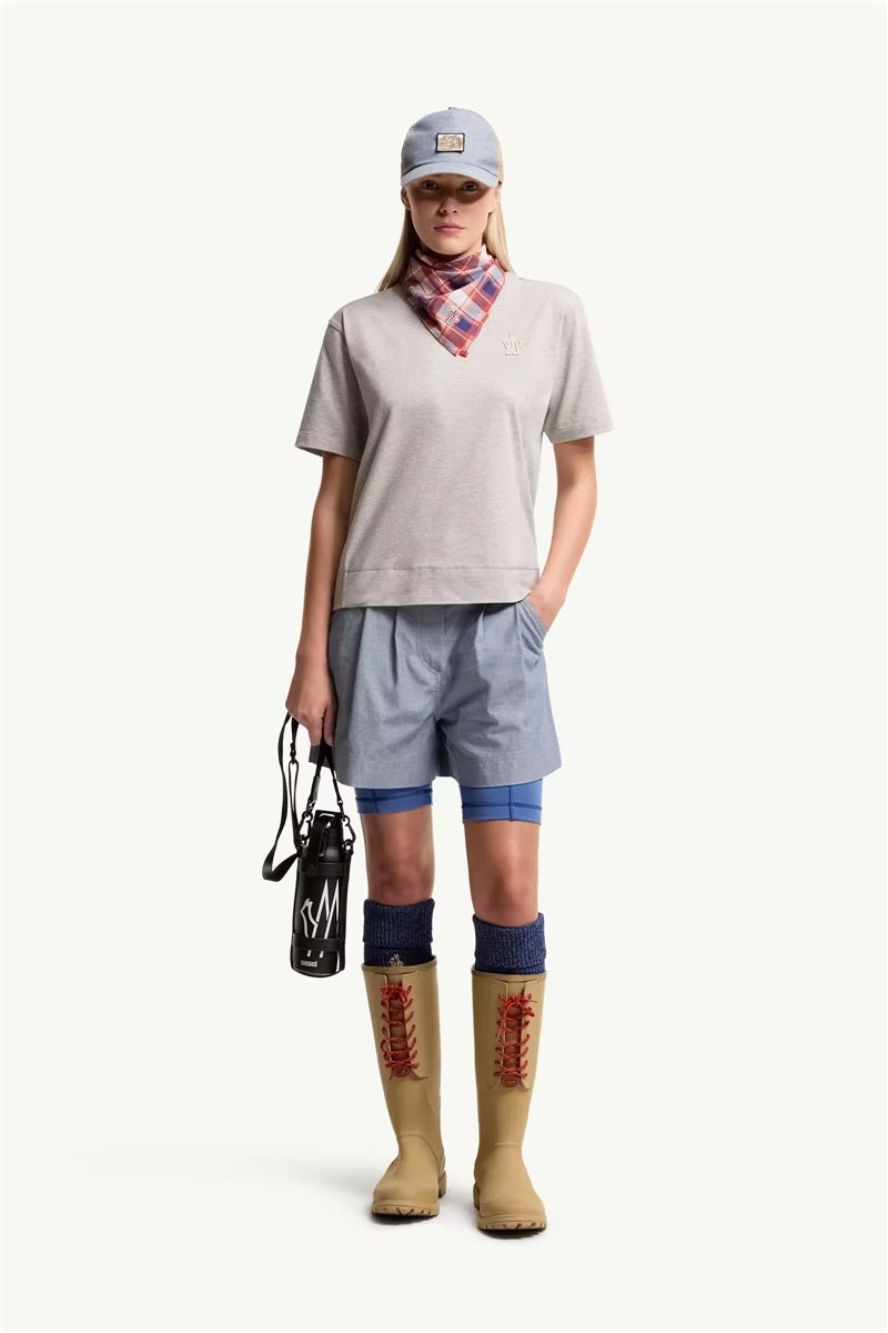 Logo Patch Cotton Blend T-shirt (Three Pack)-MONCLER-Verso