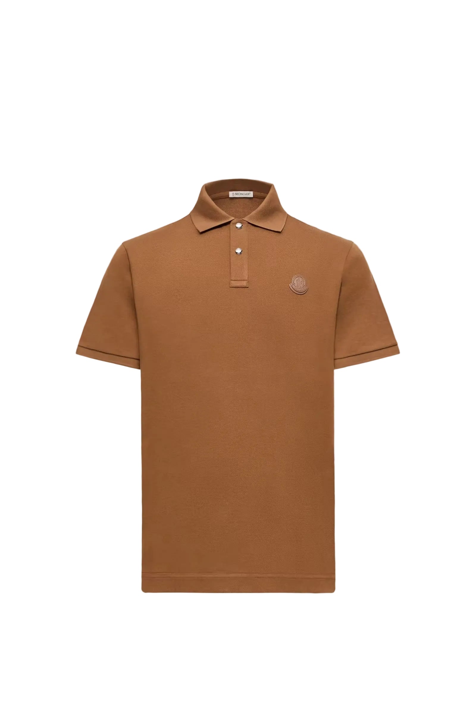 Logo patch cotton piquet polo shirt-MONCLER-Verso