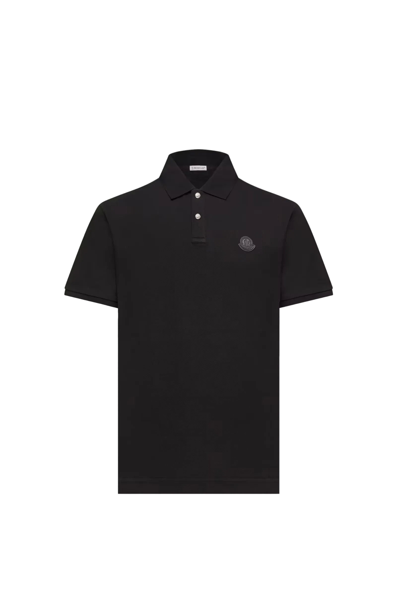Logo patch cotton piquet polo shirt-MONCLER-Verso