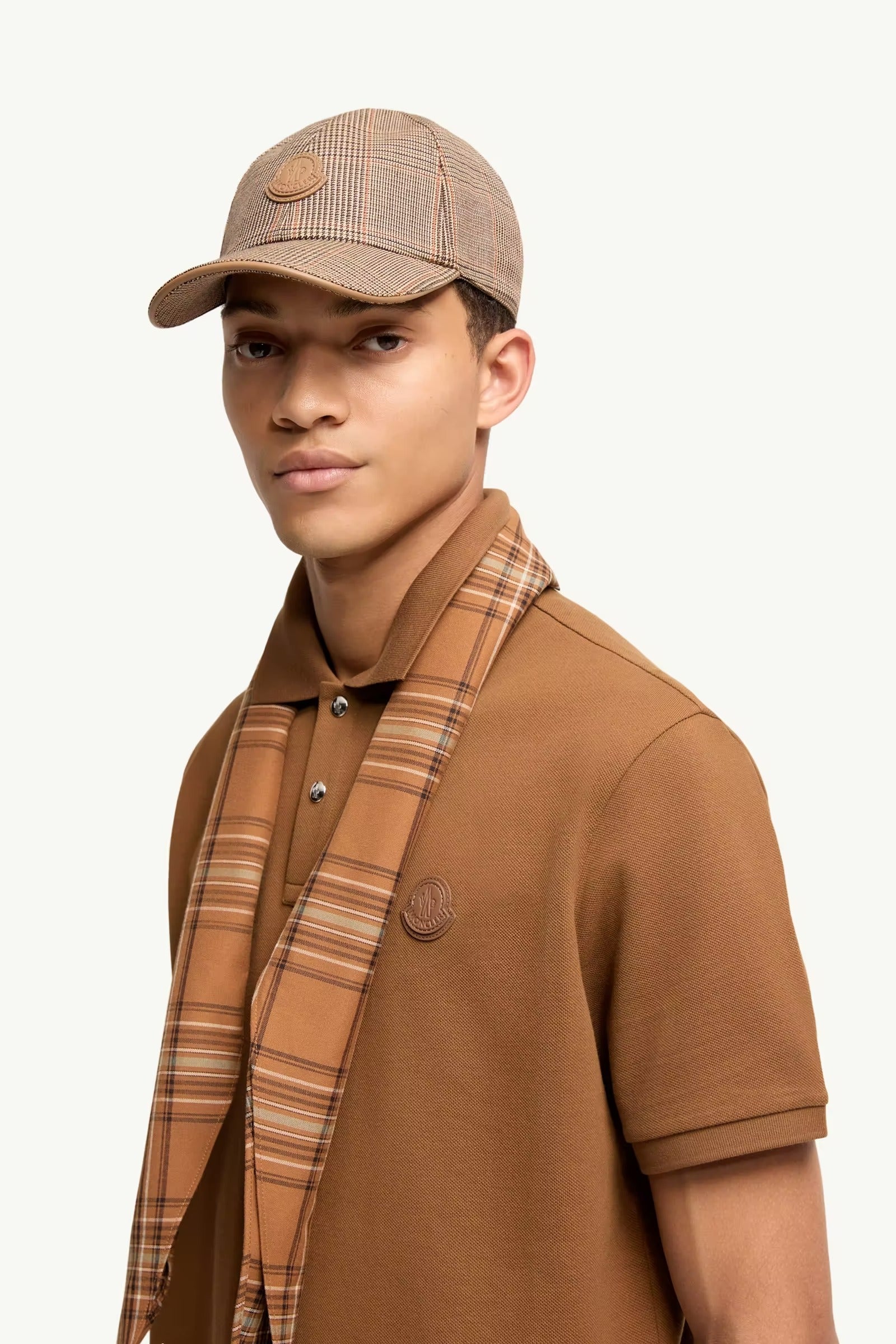 Logo patch cotton piquet polo shirt-MONCLER-Verso