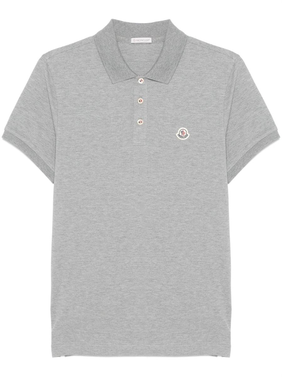 Logo patch cotton polo shirt-MONCLER-Verso