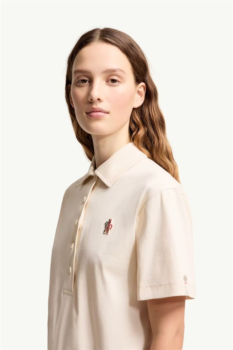 Logo patch cotton polo shirt-MONCLER-Verso