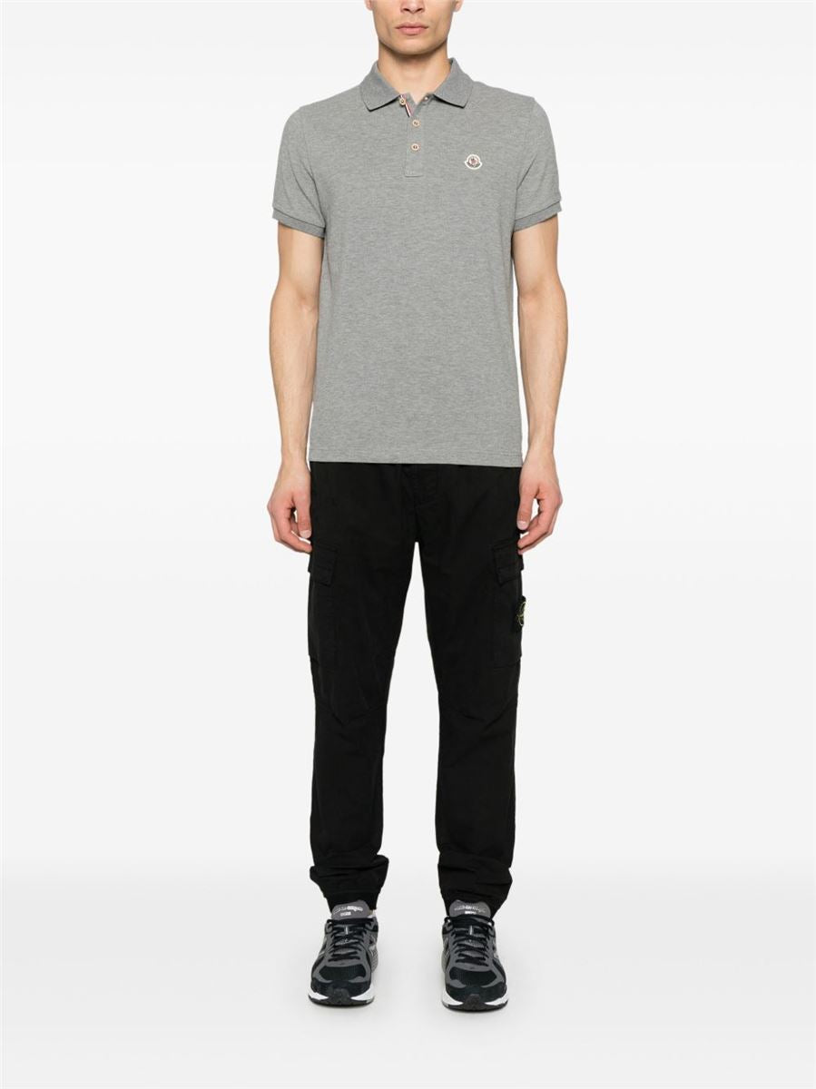 Logo patch cotton polo shirt-MONCLER-Verso