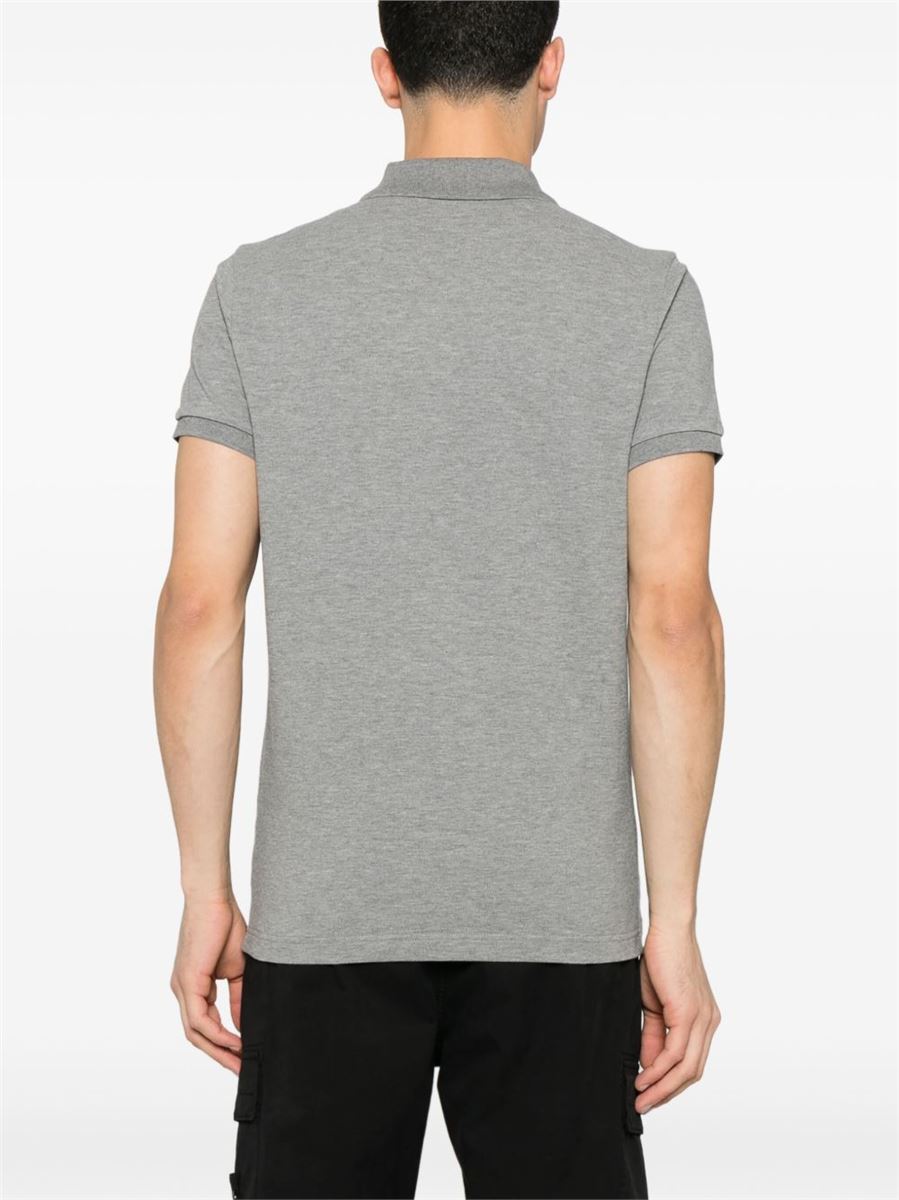 Logo patch cotton polo shirt-MONCLER-Verso