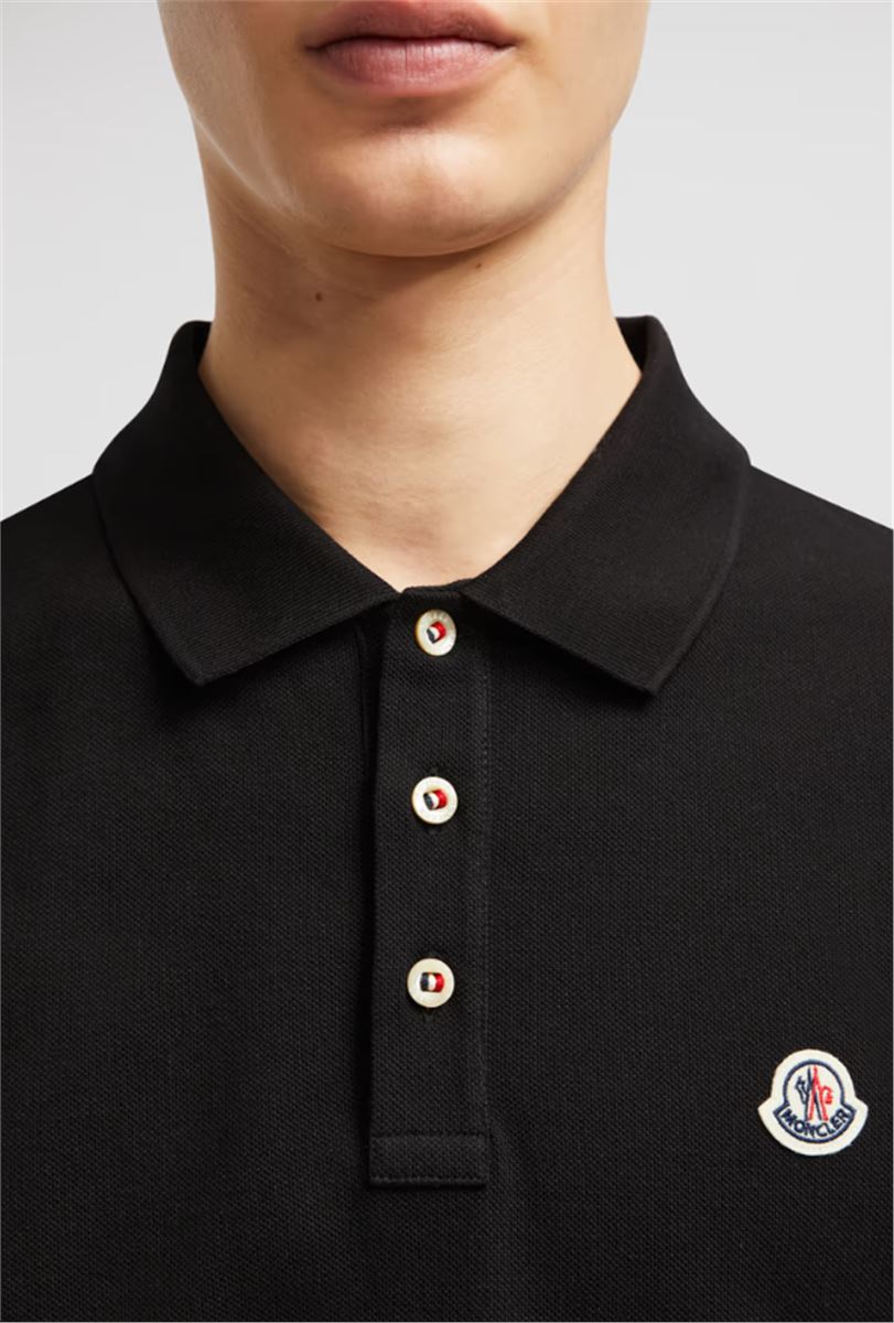 LOGO PATCH COTTON POLO SHIRT - MONCLER - Verso