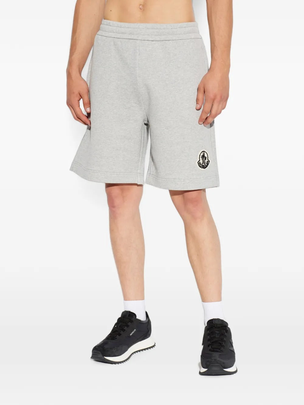 Logo-patch cotton shorts-MONCLER-Verso