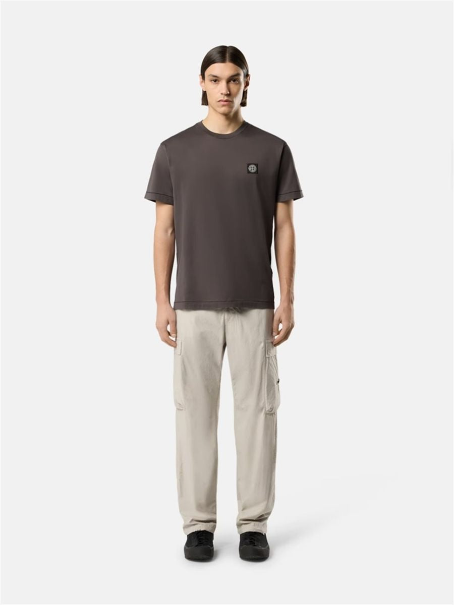 Logo-patch cotton t-shirt-STONE ISLAND-Verso