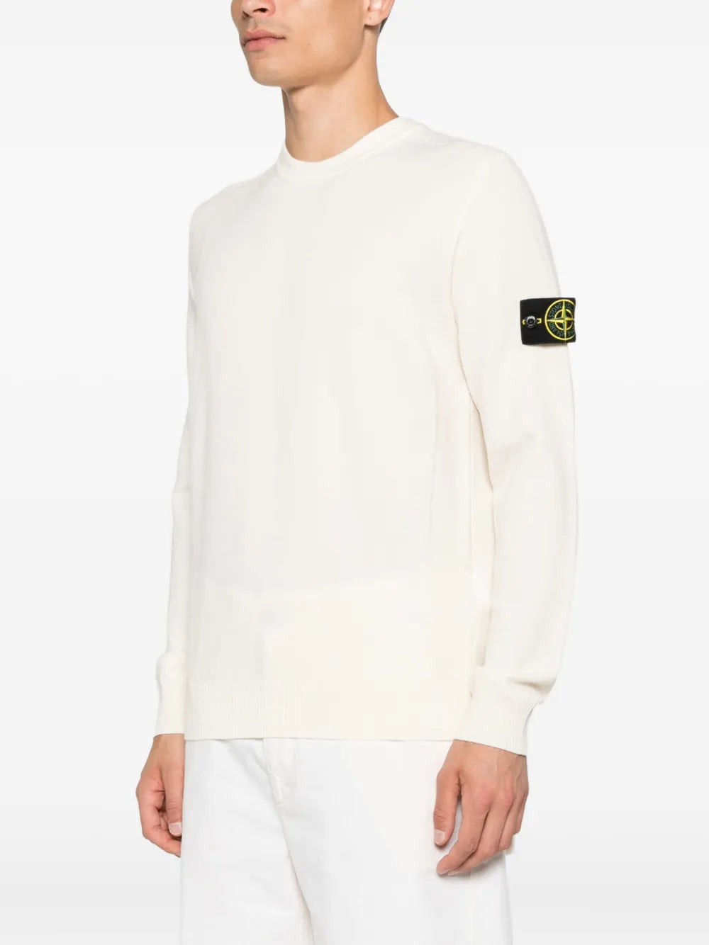 Logo-patch crew-neck sweater-STONE ISLAND-Verso