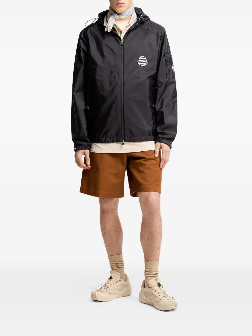 Logo-patch hooded jacket-MONCLER-Verso