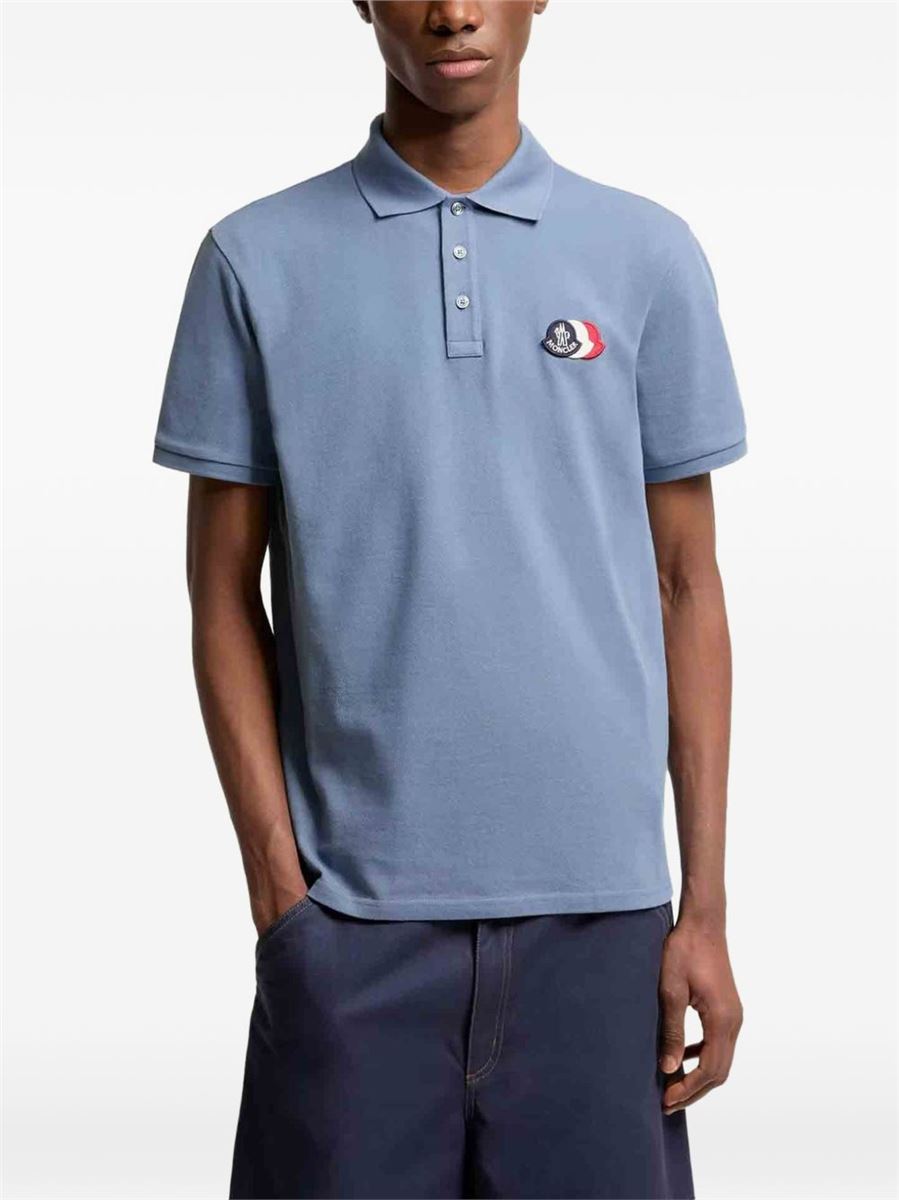 Logo-patch polo shirt-MONCLER-Verso