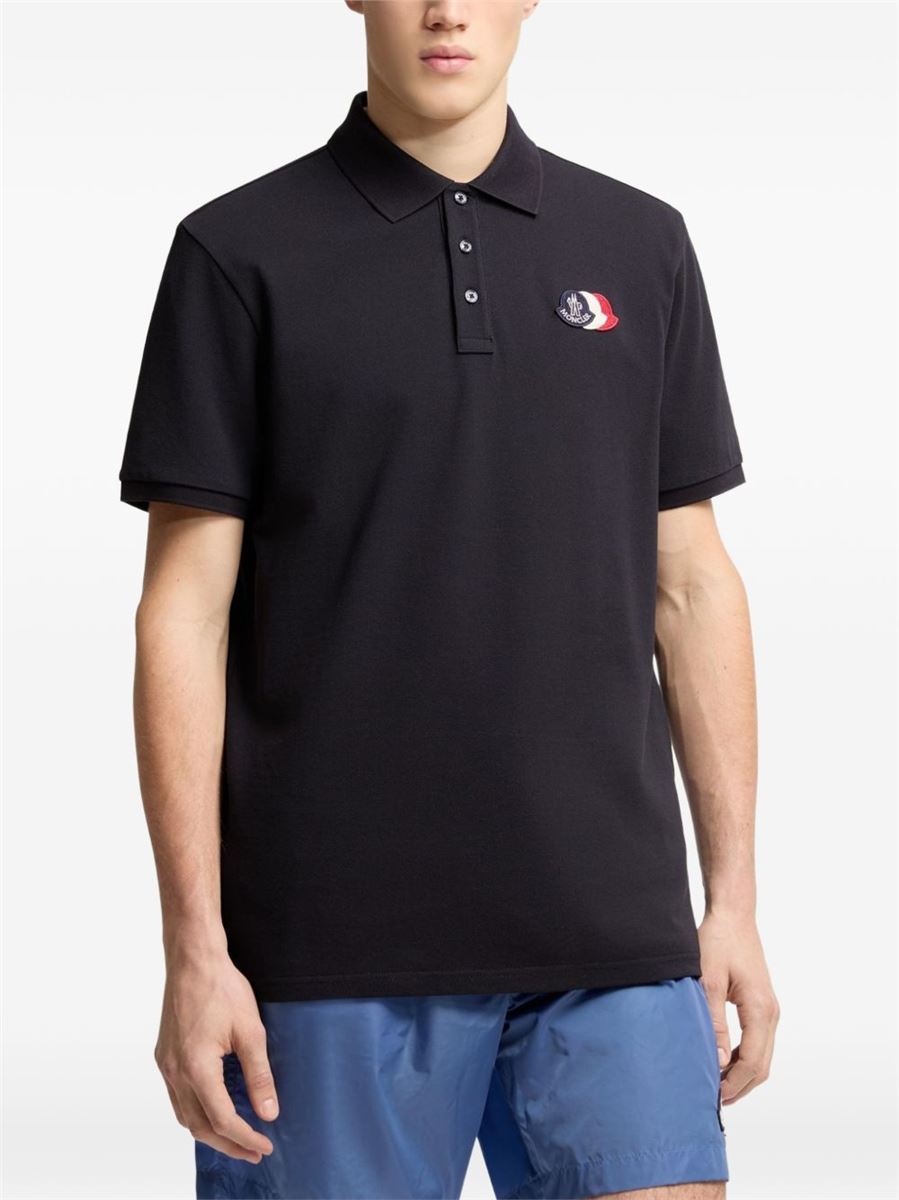 Logo-patch polo shirt-MONCLER-Verso
