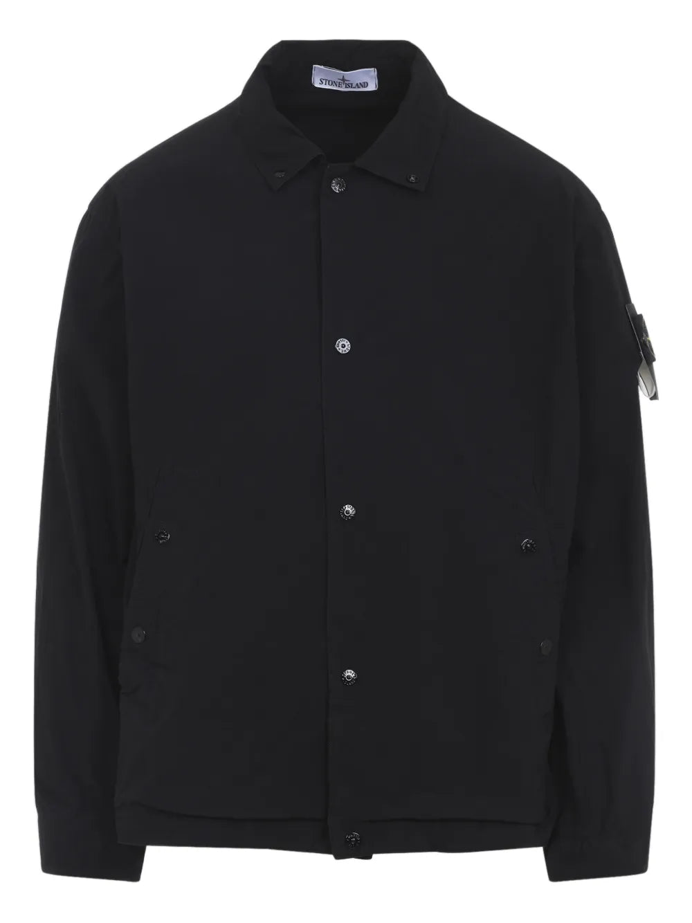 Logo-patch shirt jacket-STONE ISLAND-Verso