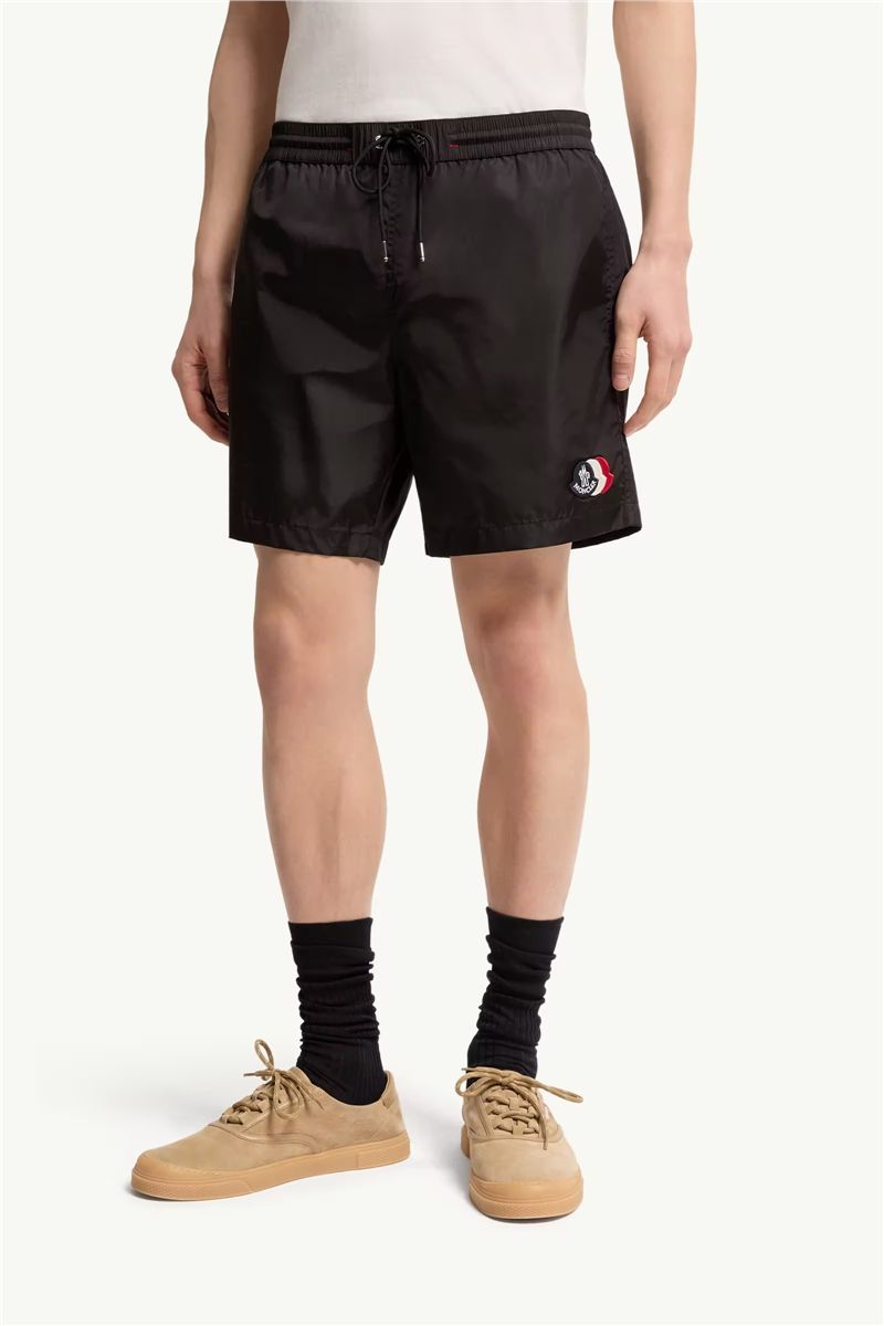 Logo patch swim shorts-MONCLER-Verso