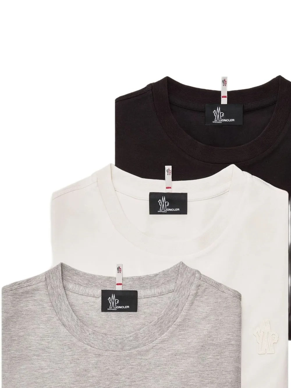 Logo Patch T-Shirt (Pack of Three)-MONCLER-Verso