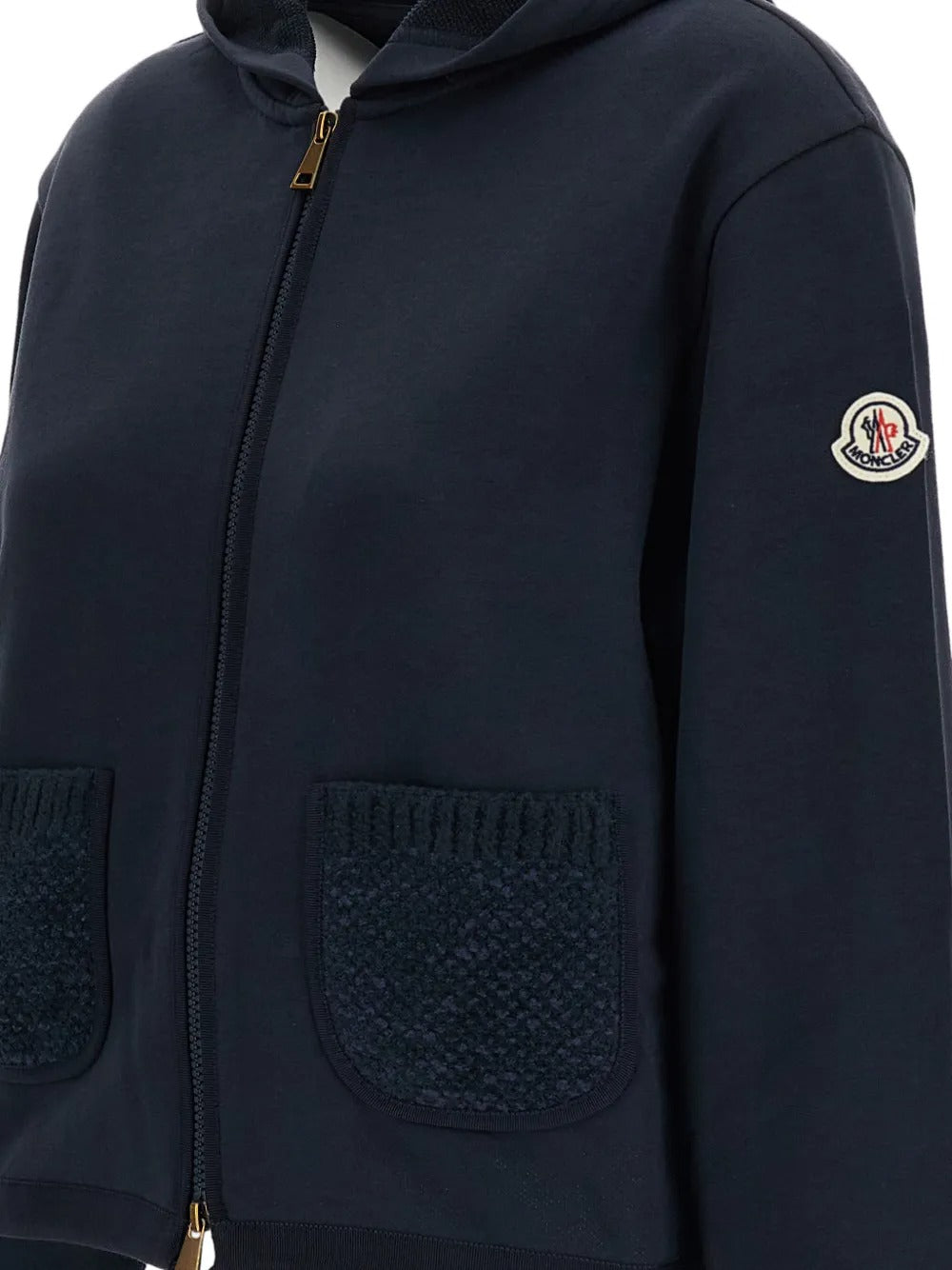 Logo-patch zip-up hoodie-MONCLER-Verso