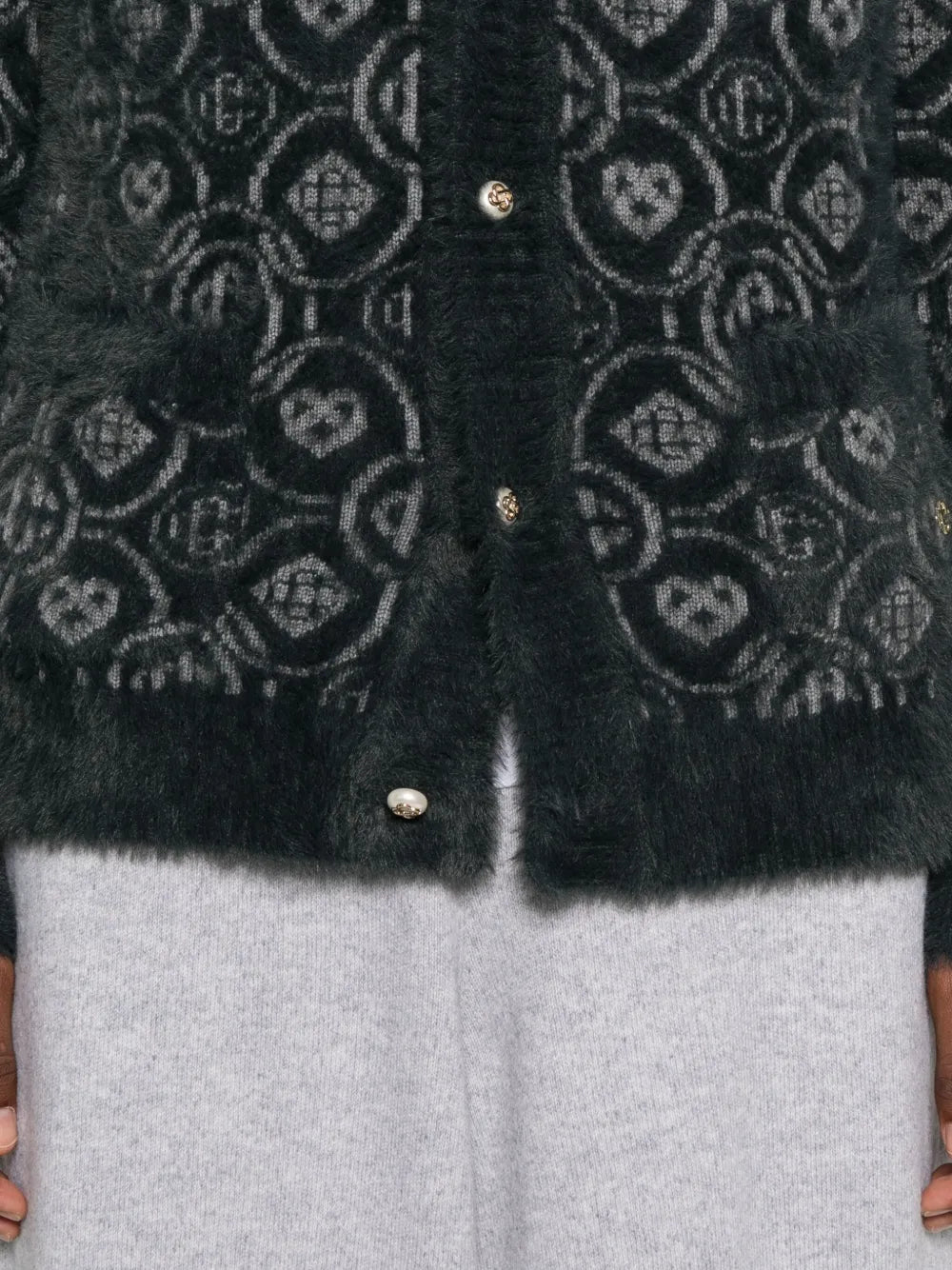 Logo-pattern v-neck cardigan-CASABLANCA-Verso