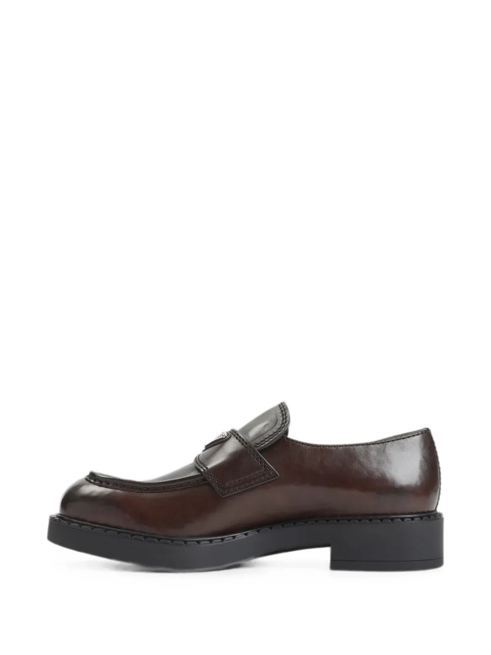 Logo-plaque calf leather loafers-PRADA-Verso