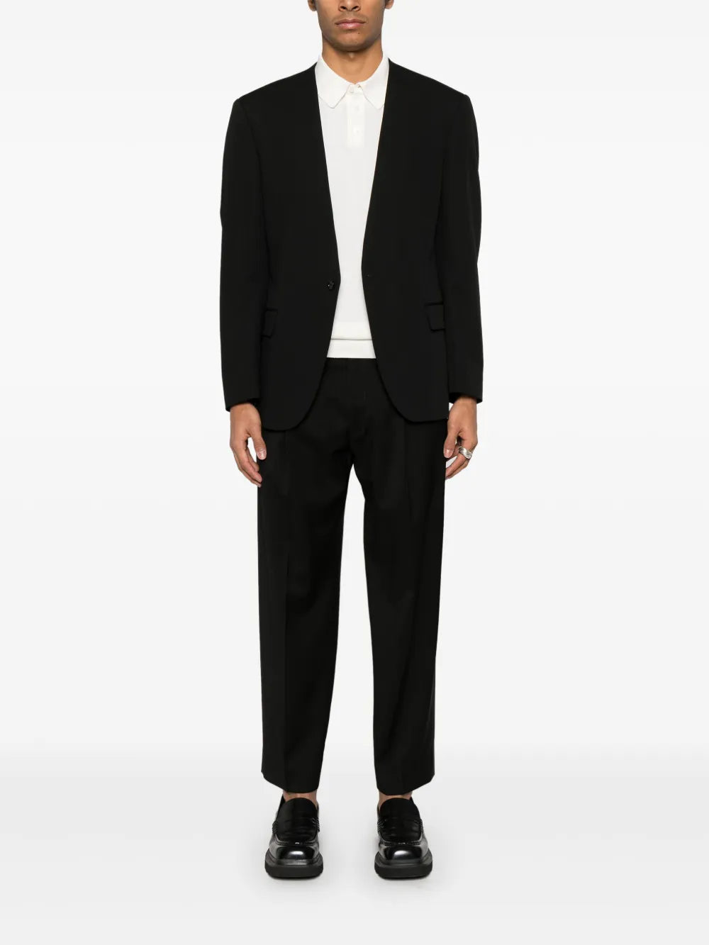 Logo-plaque Cotton Polo Shirt-DOLCE & GABBANA-Verso