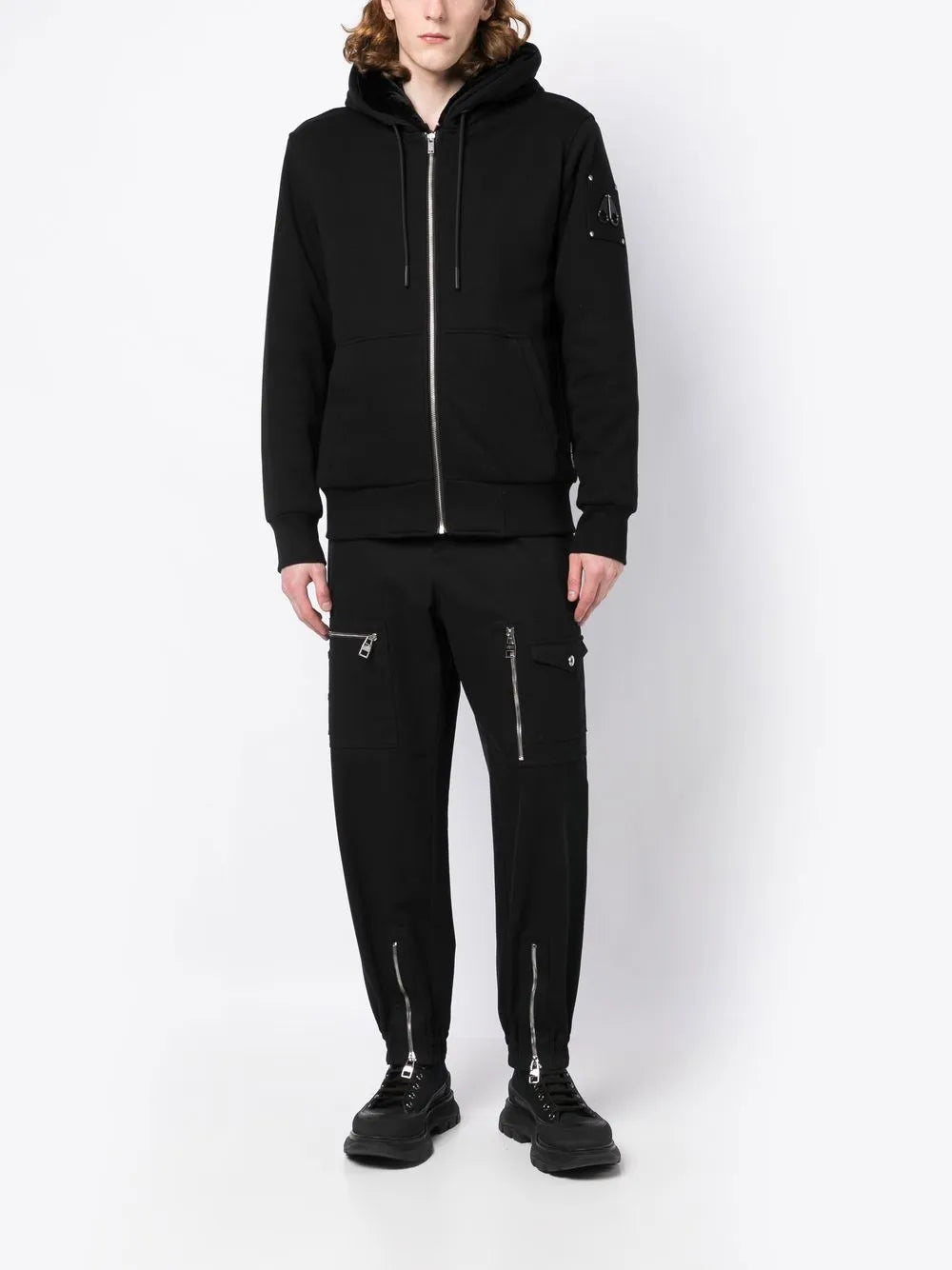 Logo-plaque Zip-up Hoodie-MOOSE KNUCKLES-Verso