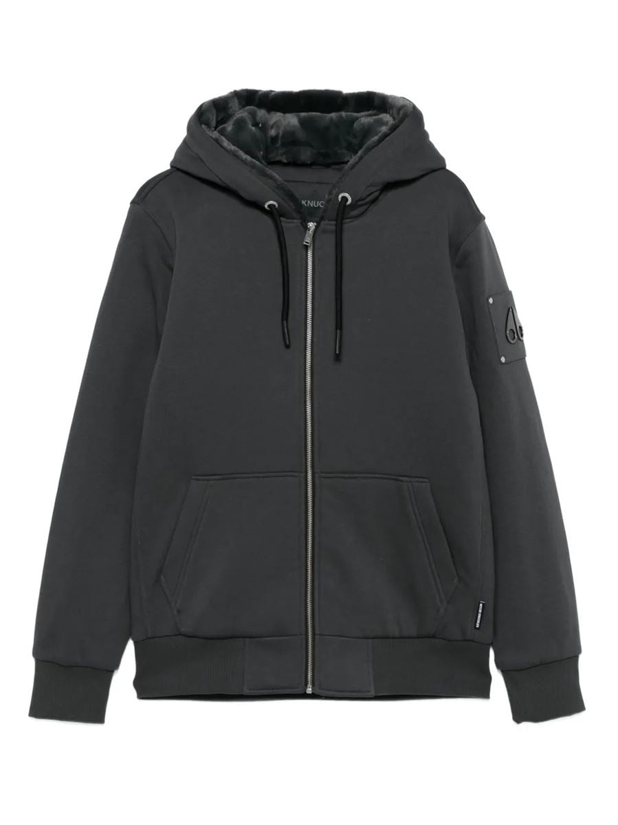 Logo-plaque Zip-up Hoodie-MOOSE KNUCKLES-Verso