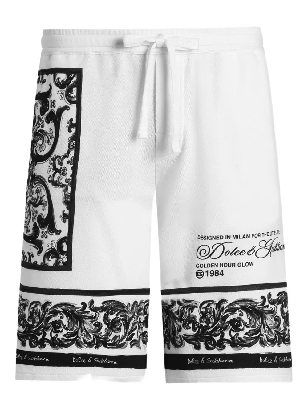 Logo-print cotton shorts-DOLCE & GABBANA-Verso