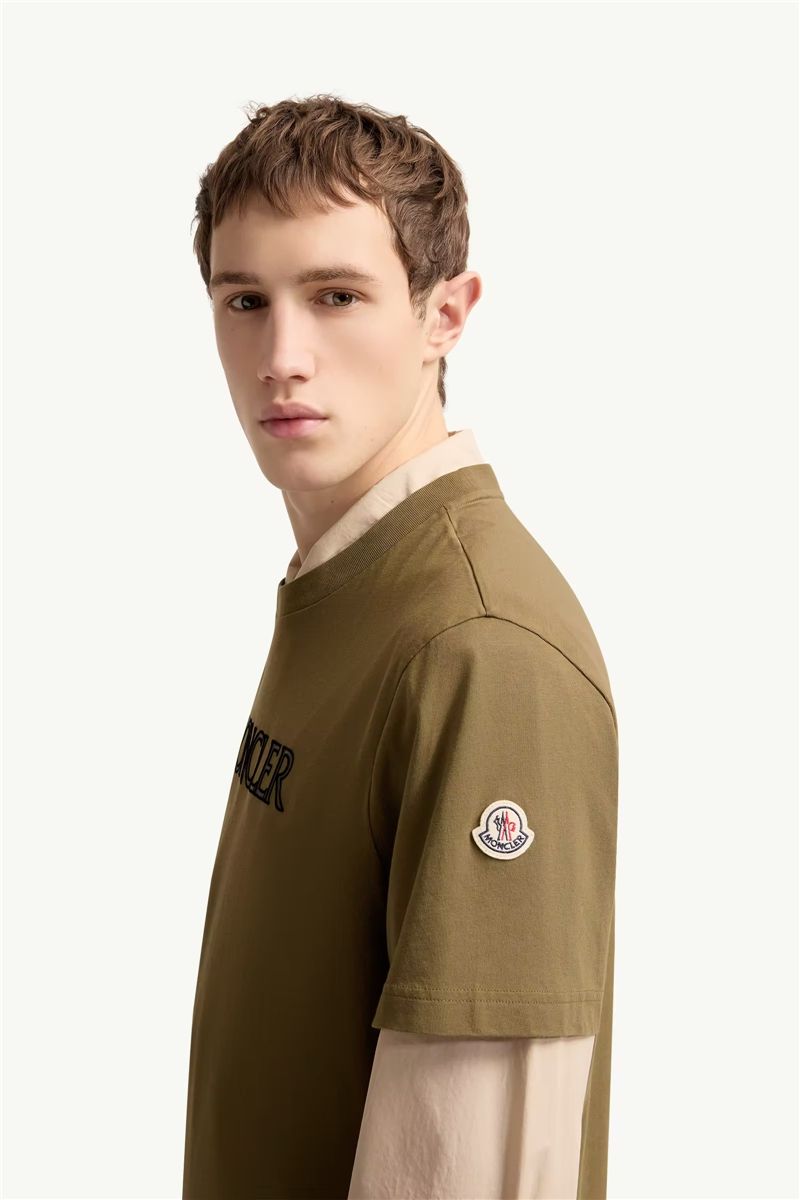 Logo print cotton t-shirt-MONCLER-Verso