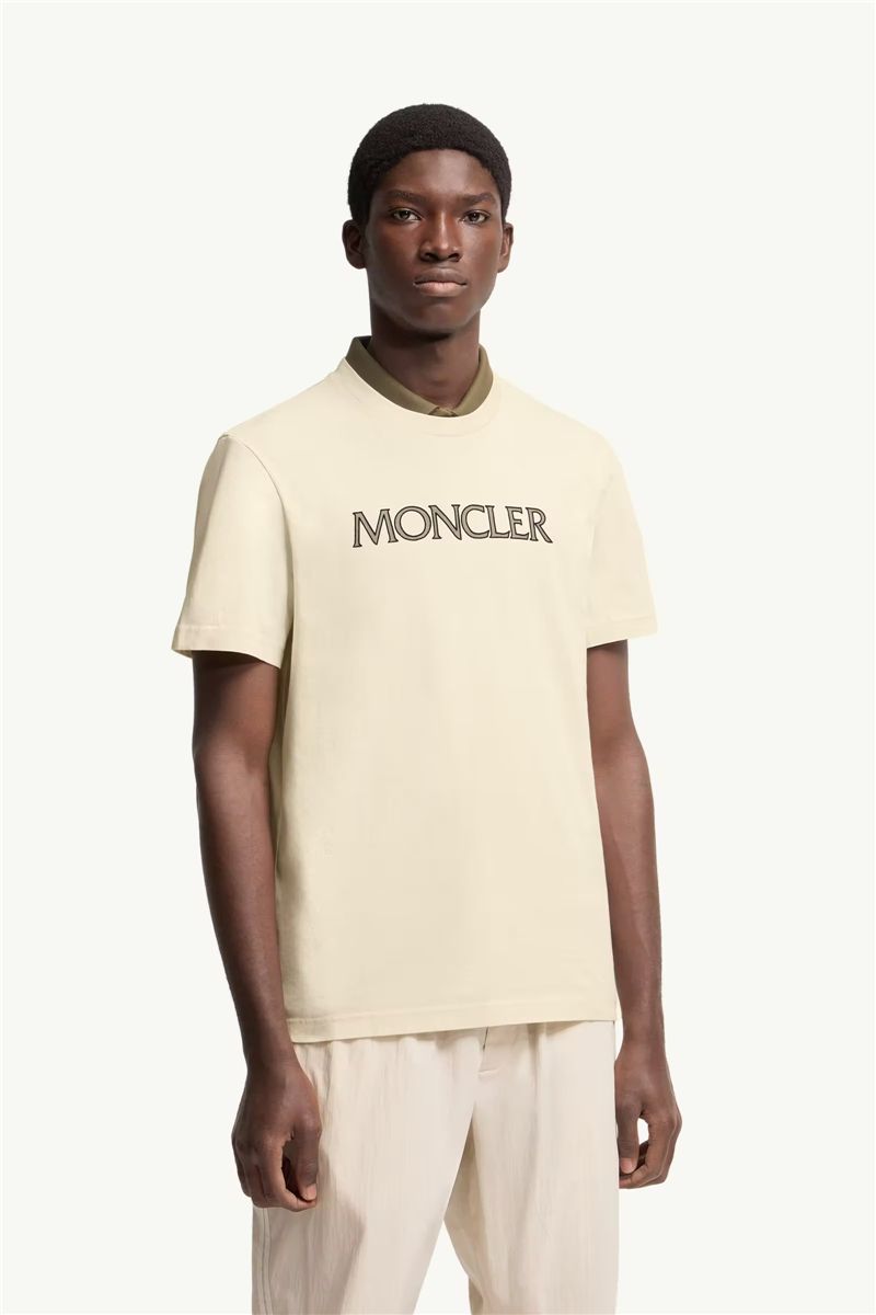 Logo print cotton t-shirt-MONCLER-Verso