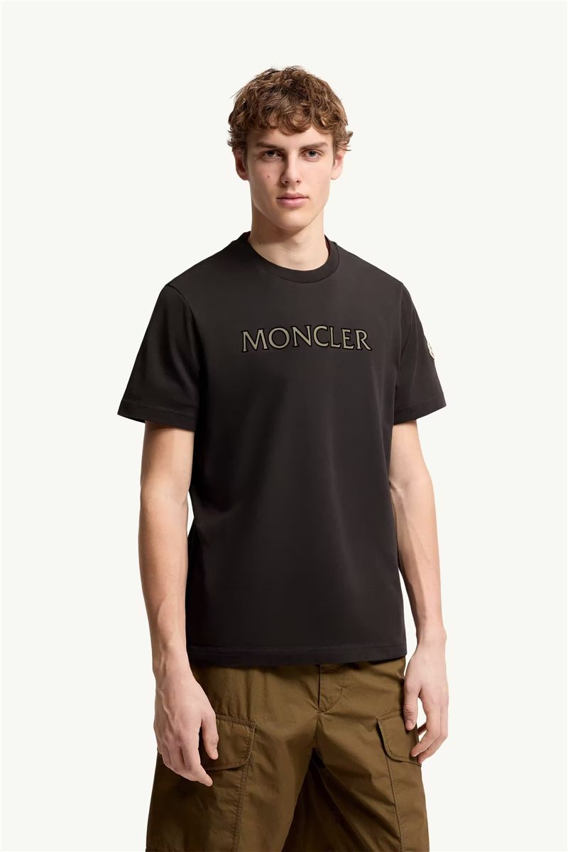 Logo print cotton t-shirt-MONCLER-Verso