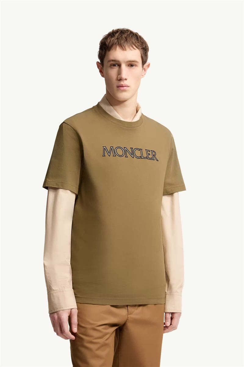 Logo print cotton t-shirt-MONCLER-Verso