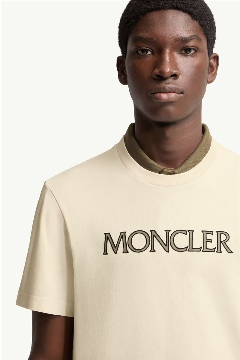 Logo print cotton t-shirt-MONCLER-Verso