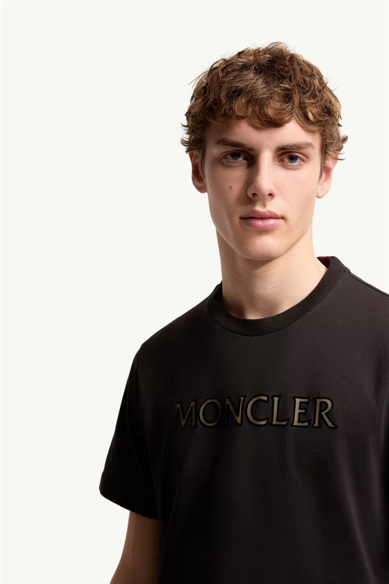Logo print cotton t-shirt-MONCLER-Verso