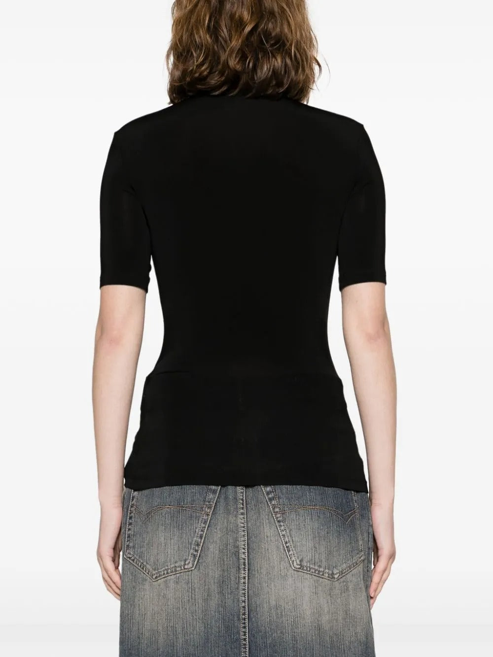 Logo-print High-neck T-shirt-OFF-WHITE-Verso