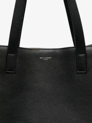 Logo-stamp leather tote bag-SAINT LAURENT-Verso