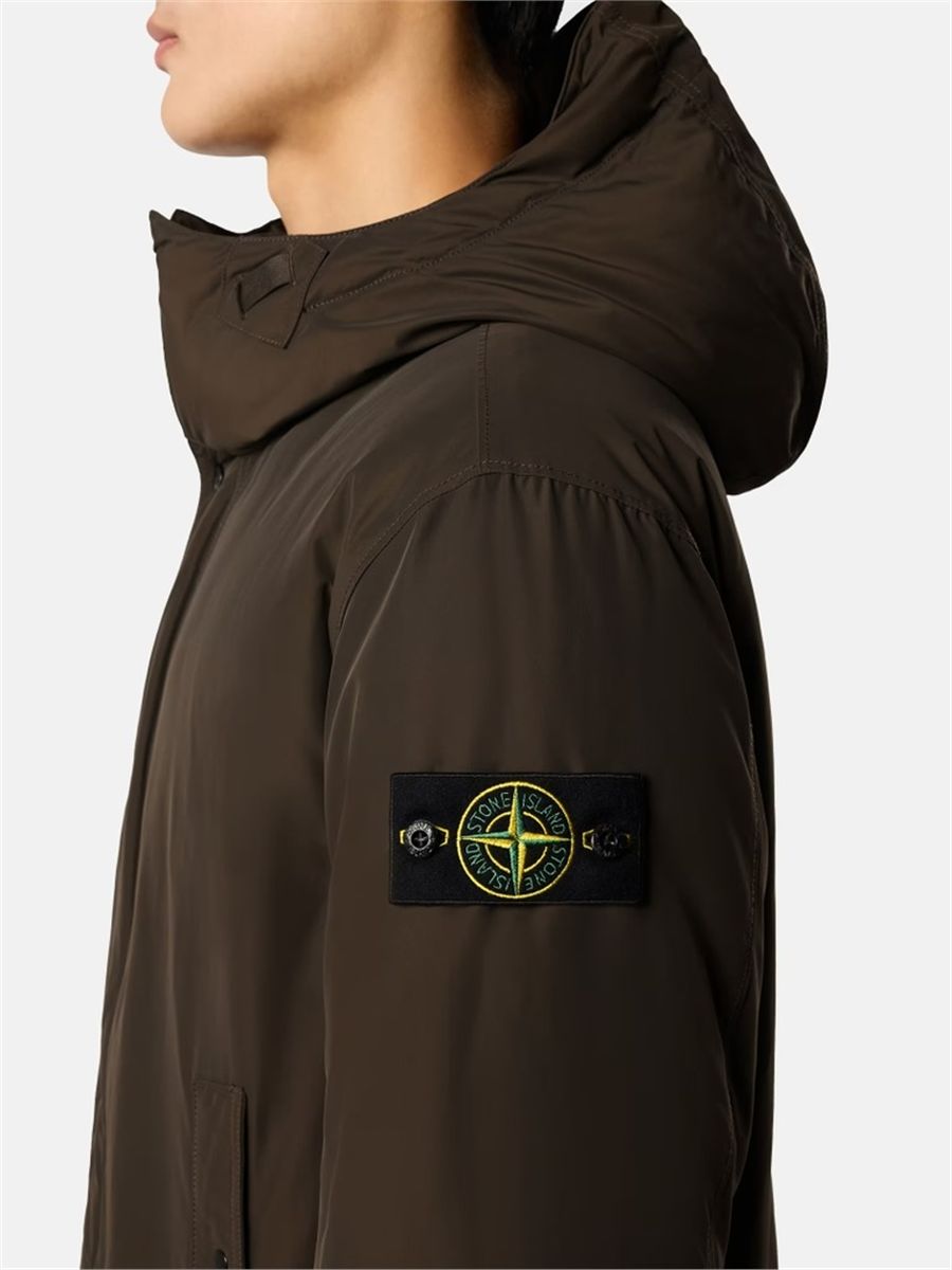 Long down parka with anti-drop-STONE ISLAND-Verso