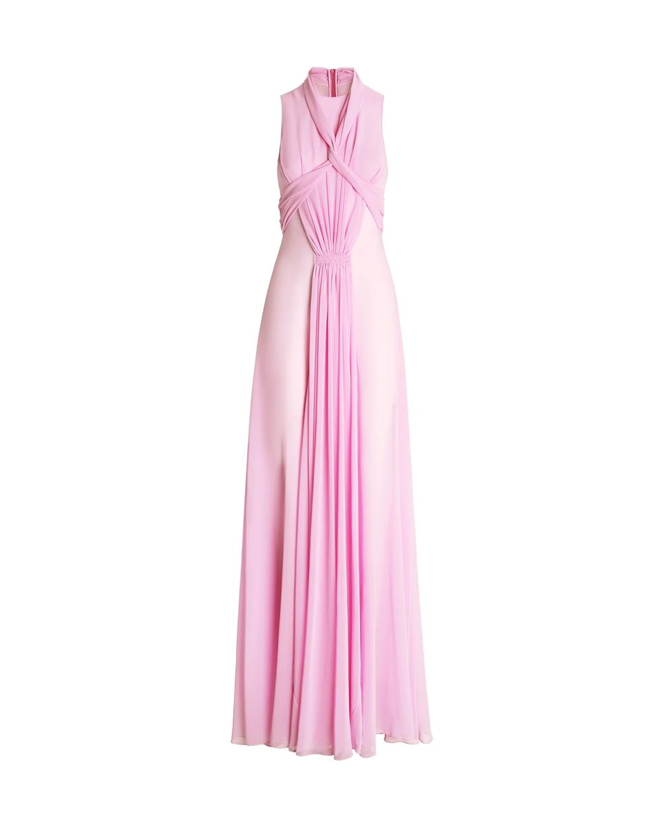 Long dress with draped bands-GENNY-307930-40-Verso