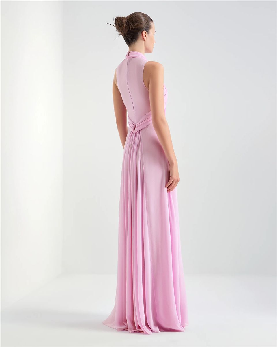 Long dress with draped bands-GENNY-Verso
