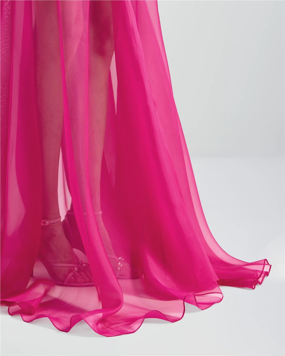 Long flared silk organza skirt-GENNY-Verso