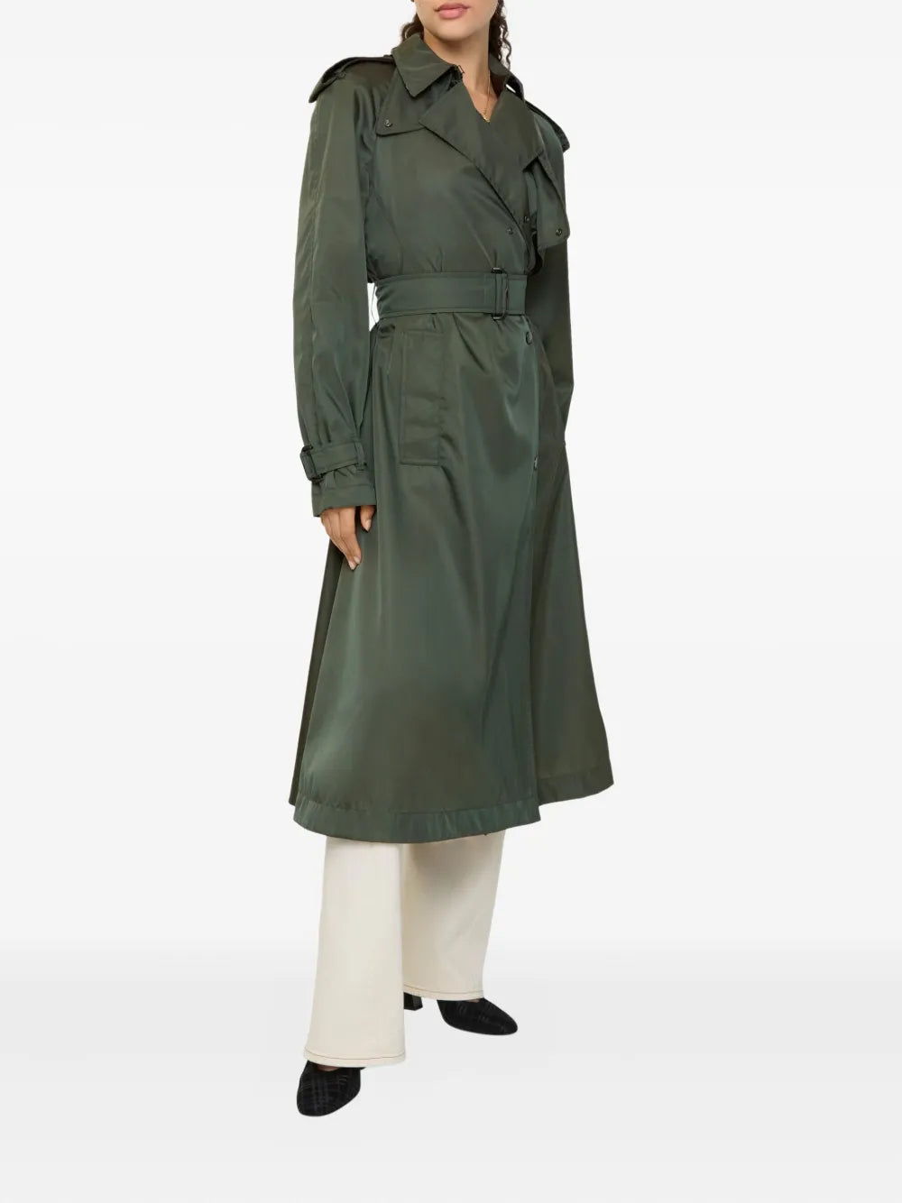 Hooded belted nylon trench coat-BURBERRY-Verso