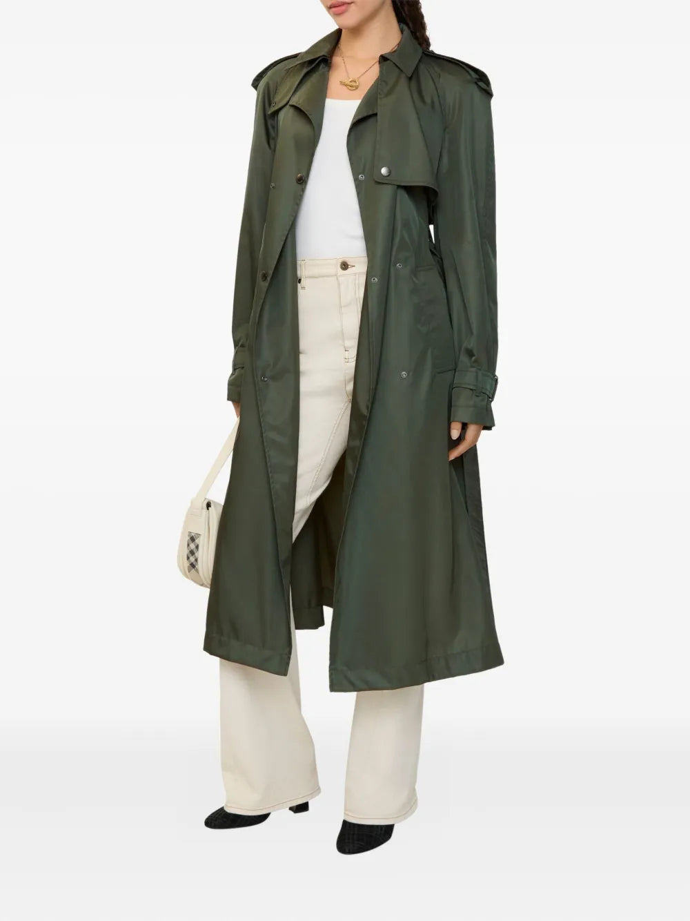 Hooded belted nylon trench coat-BURBERRY-Verso